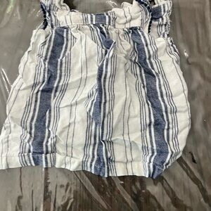 Carter's High Waist Blue and White Striped Romper‎
